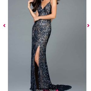 Scala V- Neckline Beaded Dress